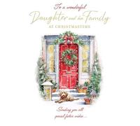 Christmas Card, To a Wonderful Daughter & Family - 9 x 6 inches - Regal Publishing
