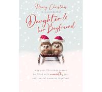 Christmas Card, To a Wonderful Daughter & Her Boyfriend - 9 x 6 inches - Piccadilly Greetings