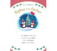 Christmas Card, To a Wonderful Nephew & Wife Description - 9 x 6 inches - Piccadilly Greetings
