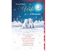 Christmas Card, To My Special Wife Polar bears - 12 x 8 inches - Regal Publishing