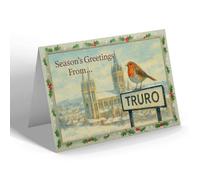CHRISTMAS CARD - Truro - Cathedral from South West - Vintage Design