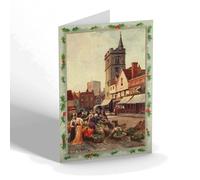 CHRISTMAS CARD - Vintage Hertfordshire - St. Albans. The Market