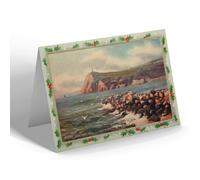 CHRISTMAS CARD Vintage Isle of Man - Bradda Head, Port Erin (a)