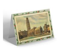 CHRISTMAS CARD - Vintage Lincolnshire - Boston. St. Botolph's Church (b)