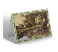 CHRISTMAS CARD Vintage Lincolnshire - The Church from River, Bassingham (b)