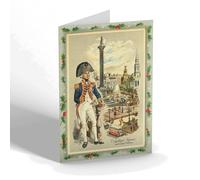 CHRISTMAS CARD Vintage London - Trafalgar Square and Lord Nelson
