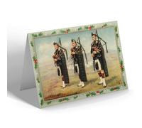 CHRISTMAS CARD Vintage Military - 1st C.B. Kings Royal Rifle Corps, Pipers