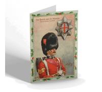 CHRISTMAS CARD - Vintage Military - Coldstream Guards. Badge and Wearer