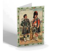 CHRISTMAS CARD - Vintage Military - The Seaforth Highlanders, Piper and Bandsman