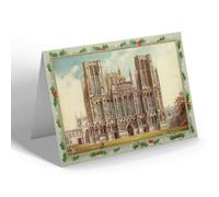 CHRISTMAS CARD Vintage Somerset - Wells Cathedral