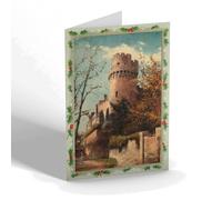 CHRISTMAS CARD - Vintage Warwickshire - Warwick Castle. Caesar's Tower