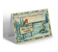 CHRISTMAS CARD - Walton-On-Thames - Desborough Bridge - Vintage Design