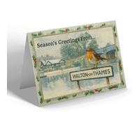 CHRISTMAS CARD - Walton-On-Thames - Walton Bridge - Vintage Design