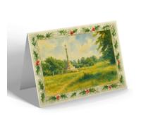CHRISTMAS CARD - War Memorial & the Common, Roehampton - Vintage Art Style
