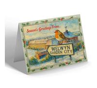 CHRISTMAS CARD - Welwyn Garden City - Grammar School - Vintage Design
