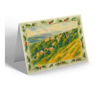 CHRISTMAS CARD - West Malvern from the Hills - Vintage Art Style