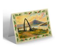 CHRISTMAS CARD - Whale Bones & West Loch, Tarbert, Harris - Vintage Art Style