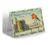 CHRISTMAS CARD - Windsor - Castle from Castle Hill - Vintage Design