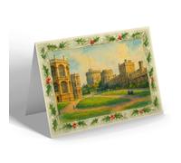 CHRISTMAS CARD - Windsor. The Castle, Lower Ward - Vintage Art Style