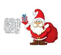 Christmas Card with Santa Gift Metal Die Cuts,Santa Gift Cutting Dies Cut Stencils DIY Scrapbooking Cards Decorative Embossing Paper Dies for Album Card Making Scrapbooking