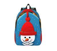 Christmas Cardboard Snowman Print Canvas Backpack, Backpack for Travel, Business, Outdoor Sports, Office, blackone, S