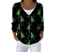 Christmas Cardigan for Women Jumpers Tops 2025 Women's Fashionable and Casual V Neck Button Christmas Print Cardigan for Indoor Outdoor Workout Xmas Gifts (Green, L)