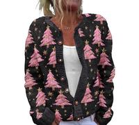 Christmas Cardigan for Women Ugly Funny Xmas Vibes Holiday Tops Casual Long Sleeve Fall Winter Button Down Knit Sweater