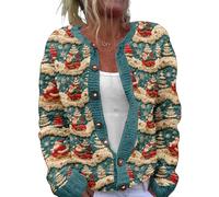 Christmas Cardigan for Women Ugly Funny Xmas Vibes Holiday Tops Casual Long Sleeve Fall Winter Button Down Knit Sweater