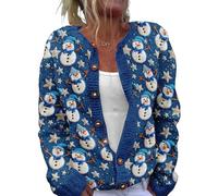 Christmas Cardigan for Women Ugly Funny Xmas Vibes Holiday Tops Casual Long Sleeve Fall Winter Button Down Knit Sweater