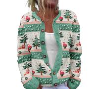 Christmas Cardigan for Women Ugly Funny Xmas Vibes Holiday Tops Casual Long Sleeve Fall Winter Button Down Knit Sweater