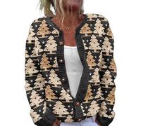 Christmas Cardigan for Women Ugly Funny Xmas Vibes Holiday Tops Casual Long Sleeve Fall Winter Button Down Knit Sweater