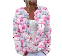 Christmas Cardigans for Women UK Ugly Christmas Sweaters Jackets Chunky Knit Cable Open Front Long Sleeve Cardigan Funny Novelty Graphic Button Cute Jacket Fall Winter Coats Outwear