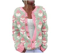 Christmas Cardigans for Women UK Ugly Christmas Sweaters Jackets Chunky Knit Cable Open Front Long Sleeve Cardigan Funny Novelty Graphic Button Cute Jacket Fall Winter Coats Outwear