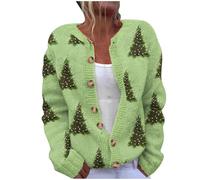 Christmas Cardigans for Women UK Ugly Christmas Sweaters Jackets Chunky Knit Cable Open Front Long Sleeve Cardigan Funny Novelty Graphic Button Cute Jacket Fall Winter Coats Outwear