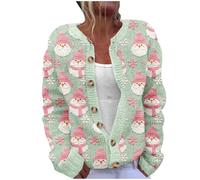 Christmas Cardigans for Women UK Ugly Christmas Sweaters Jackets Chunky Knit Cable Open Front Long Sleeve Cardigan Funny Novelty Graphic Button Cute Jacket Fall Winter Coats Outwear
