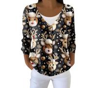 Christmas Cardigans for Women Uk - Womens Sweaters Ugly Funny Xmas Tree Snowman Snowflake Print Button Down Cardigan Autumn Winter Vintage Knitted Outerwear Coat Uk Size 12 14 16 18 20,Black,M,u419k