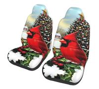 Christmas Cardinal Bird Auto Seats Protectors Set Of 2 Adjustable Seat Covers Car Front Easy Clean Car Seat Protector For Suv Vehicles Sedan