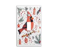 Christmas Cardinal Bird Decorative Light Switch Cover Plate 1 Gang Single Toggle, Funny Xmas Cartoon Electrical Faceplate for Kitchen Bathroom, Winter Switchcover Decor