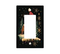 Christmas Cardinal Bird Decorative Light Switch Cover Wall Plate 1 Gang Single Rocker, Xmas Snowy Forest Electrical Faceplate for Kitchen Bathroom Decor, Winter Electrical Switchplate
