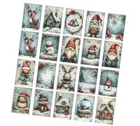 Christmas Cards | 20 Pieces Seasonal for Snow-Themed Parties | Vintage Postcard with Dwarfs and Animals for Parties - For Winter Wishes Friends Family Collectors Children Adults