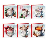 Christmas Cards 2025 Pack of 30 Xmas Cards Multipack 6 Unique Christmas Drink Designs Festive Christmas Greetings Card Seasons Greetings For Friends and Family