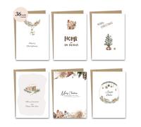 Christmas Cards 24 Pack - Robin Xmas Cards Boxed Set with Envelopes, Eco-Friendly Sma