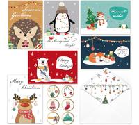 Christmas Cards, 30 Merry Christmas Cards with Envelopes, 6 Assorted Designs Bulk Greeting and New Years Cards, Perfect to Send Warm Holiday Wishes to Friends and Family, 4" x 6"