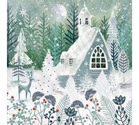 Christmas Cards 6 Pack Snowy Church - Charity Xmas Cards Made in the UK