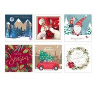 Christmas Cards Bumper Box 30 Assorted Xmas Cards - 6 Designs Cute & Traditional & Envelopes