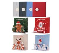 Christmas Cards For | 4 Pieces Thick Paper For Home Decoration - 3D Christmas Cards With Envelopes, For Family, Friends, Colleagues, Teachers, Stockings, Holiday Party Favors