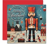 Christmas Cards for Women Men - The Nutcracker - Merry Xmas Christmas Card Sister Brother Cousin Uncle Auntie Mum Dad Nan Grandad, 145mm Single Greeting Cards Gift
