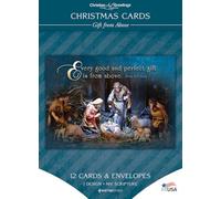 Christmas Cards - Gift from Above - 12 Cards with NIV Scripture - Solid Pack Boxed Greeting Cards - Warner Press