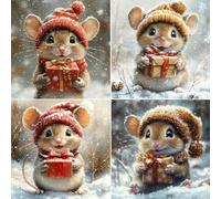Christmas Cards Multipack 30 Pack Xmas Card Multi pack | 6 Cute Mouse Designs Christmas Cards 2025 Animals Mice Festive Seasons Greetings For Friends & Family