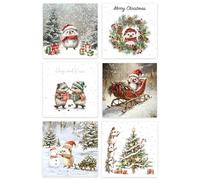 Christmas Cards Multipack of 24 - Xmas Cards 2025 - Cute Hedgehog Designs - 11.5 x 11.5 cm - Greeting card for Family Kids & Friends - Made in the UK